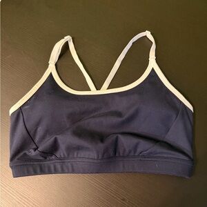 Athletic Works Dark Blue Sports Bra with White Trim